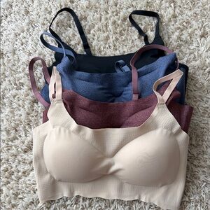 Seamless Women's Bra Set - Black, Blue, Burgundy, and Cream
